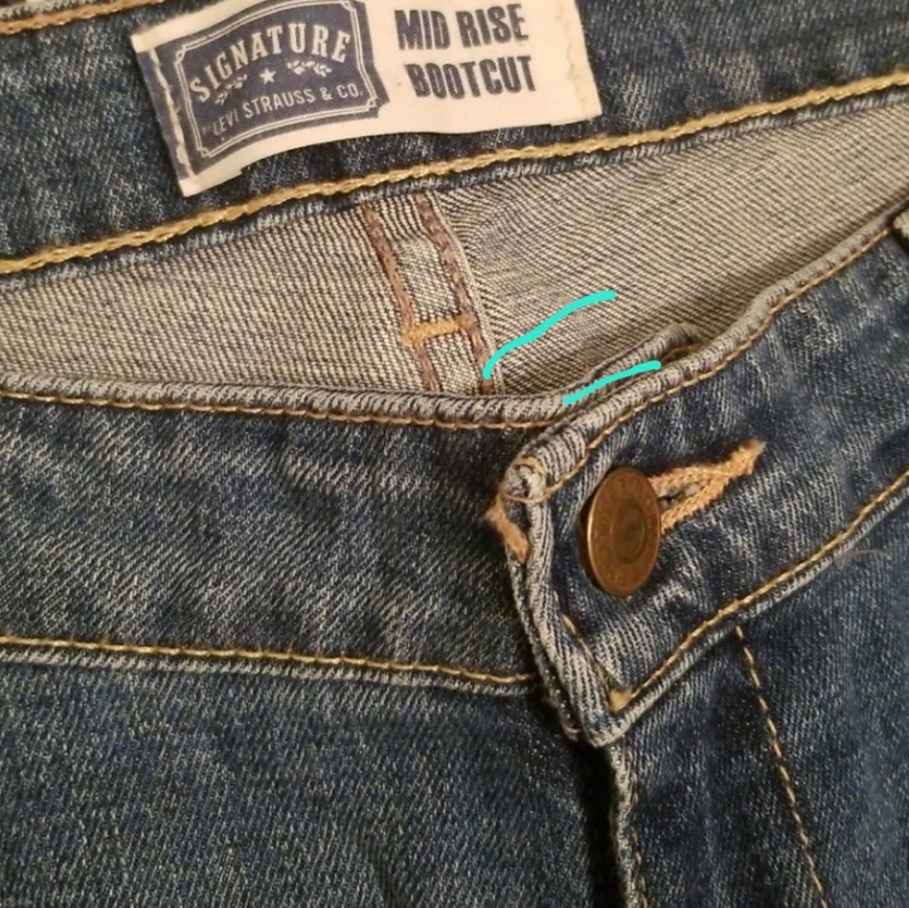LEVI'S SIGNATURE Bootcut Jeans Plus 14 Short Waist 38 Inseam 28 Medium Wash - Picture 7 of 10